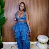 Denim Ruffle Muse Set