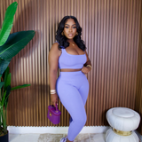 Purple Ballet Room Tights Set